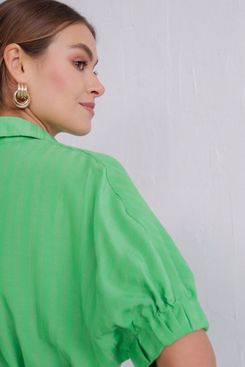 10699 Платье-рубашка салатовое - Martichelli фото 4