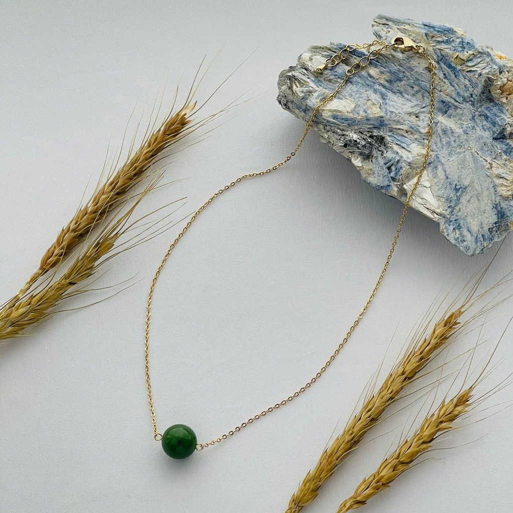 Кулон на цепочке из Нефрита 42 см +