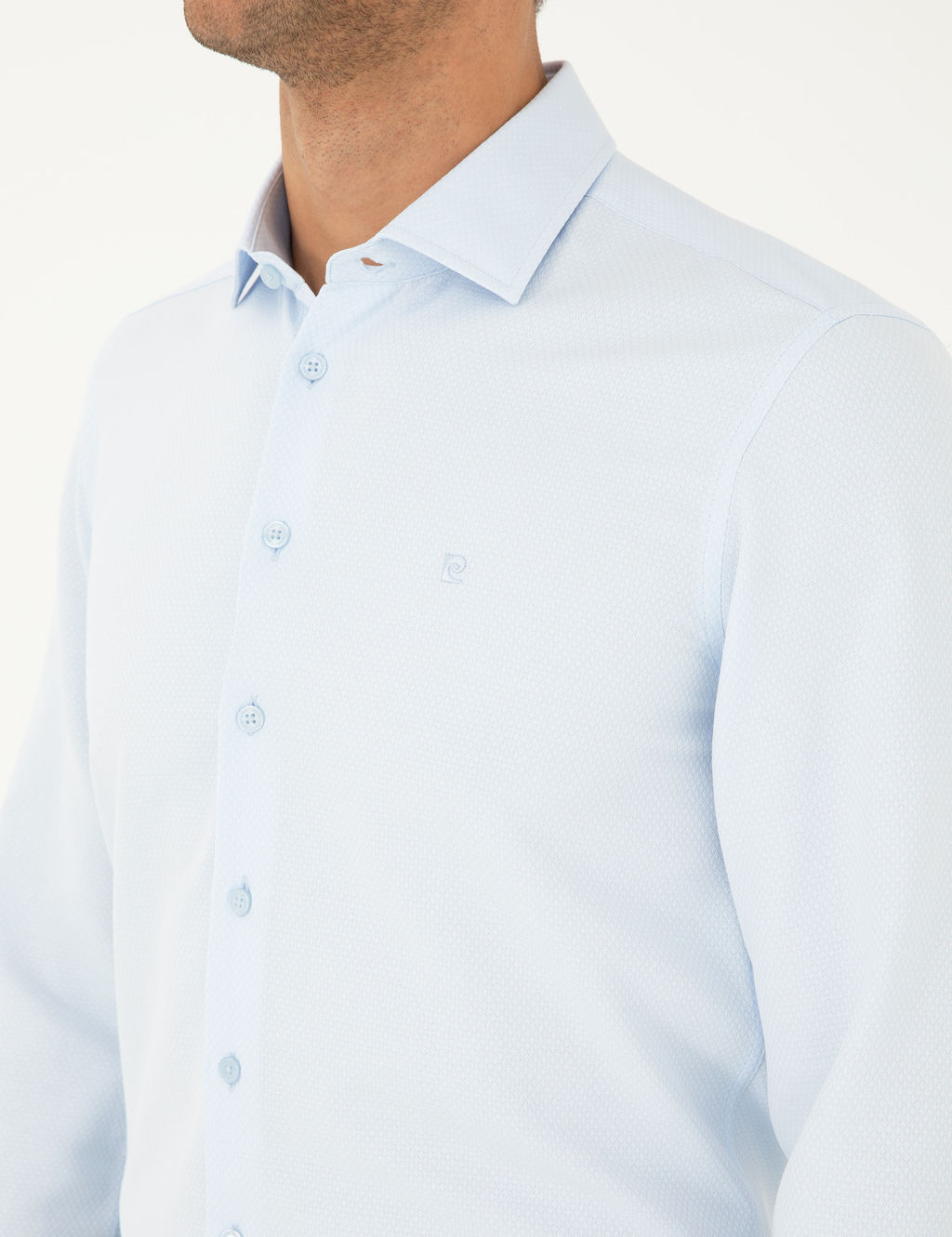 A__k Mavi Slim Fit Uzun Kollu G_mlek