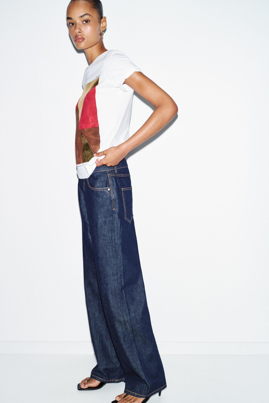 METALLIC PRINT T-SHIRT - Zara фото 14