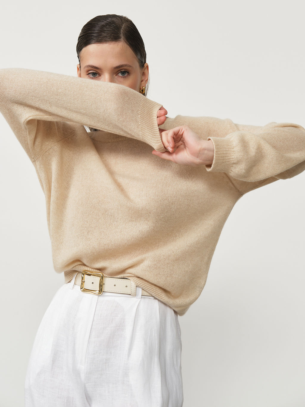 Джемпер кашемировый 1105 бежевый