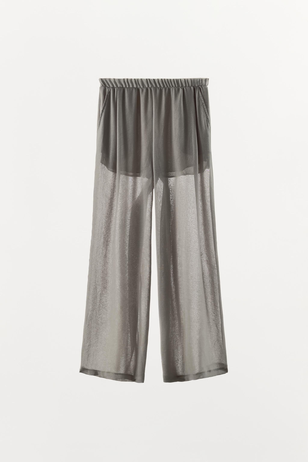 PANTAL?N PALAZZO SEMITRANSPARENTE / Gris medio - Zara фото 6