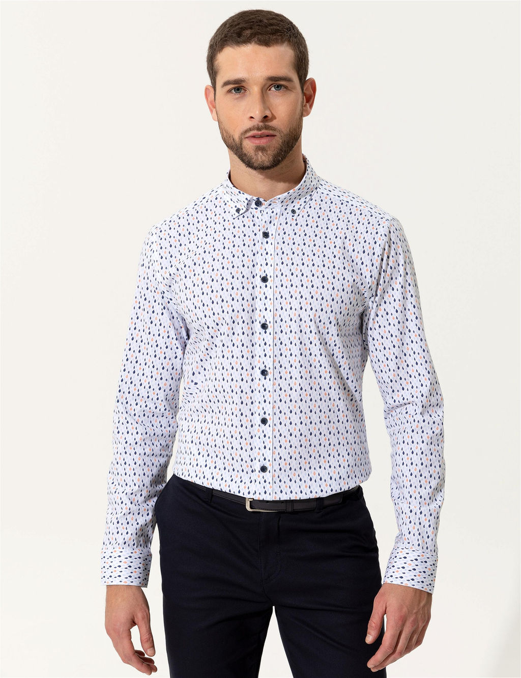 Mavi Slim Fit Uzun Kollu G_mlek