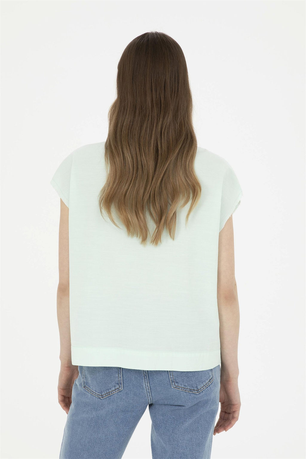 U. S. Polo Assn / Женская рубашка зеленого цвета с коротким рукавом - U.s. polo assn фото 5