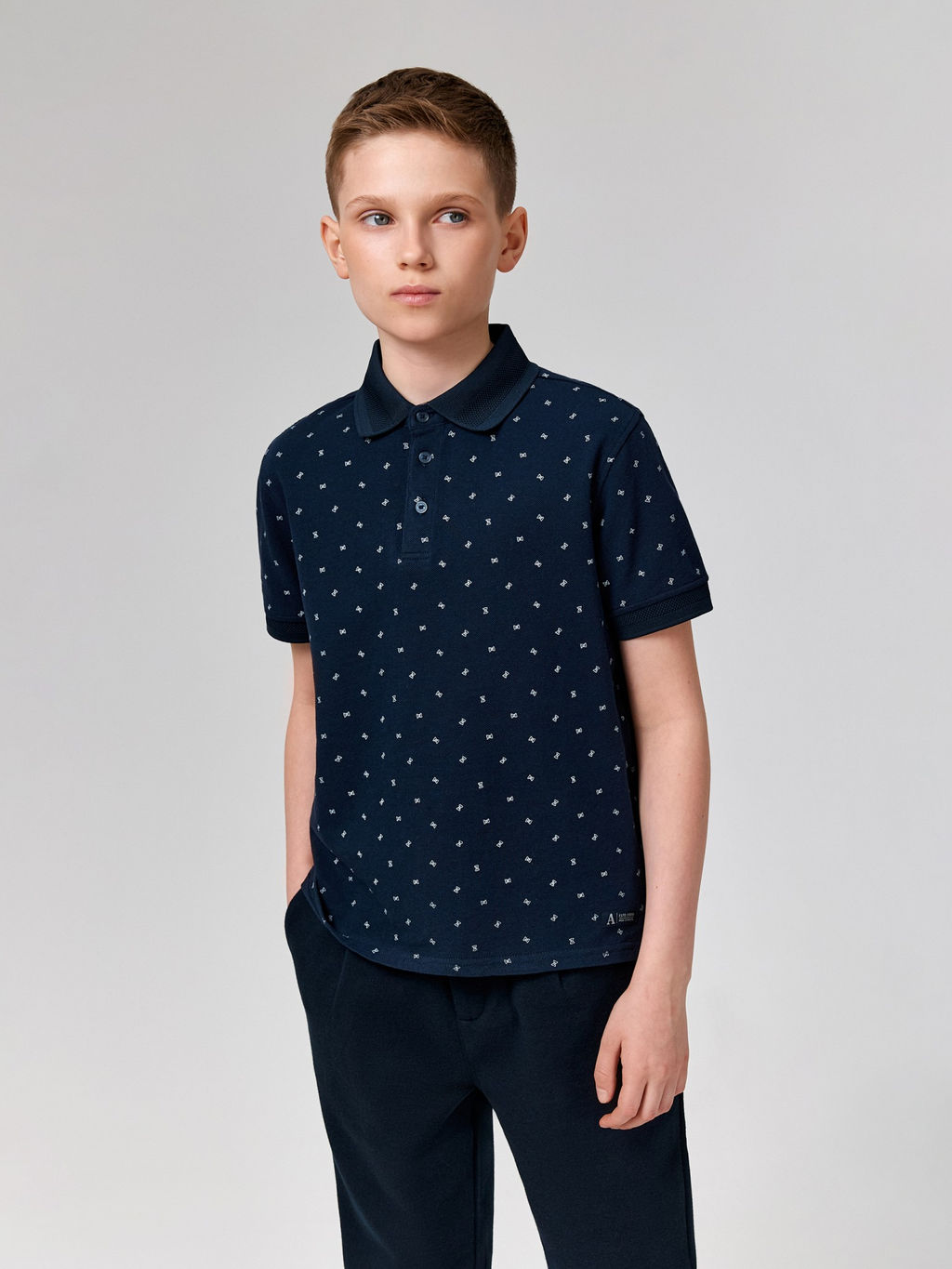 ACOOLA / Сорочка-поло верхняя для мальчиков Fakir холодный синий принт  фото 3
