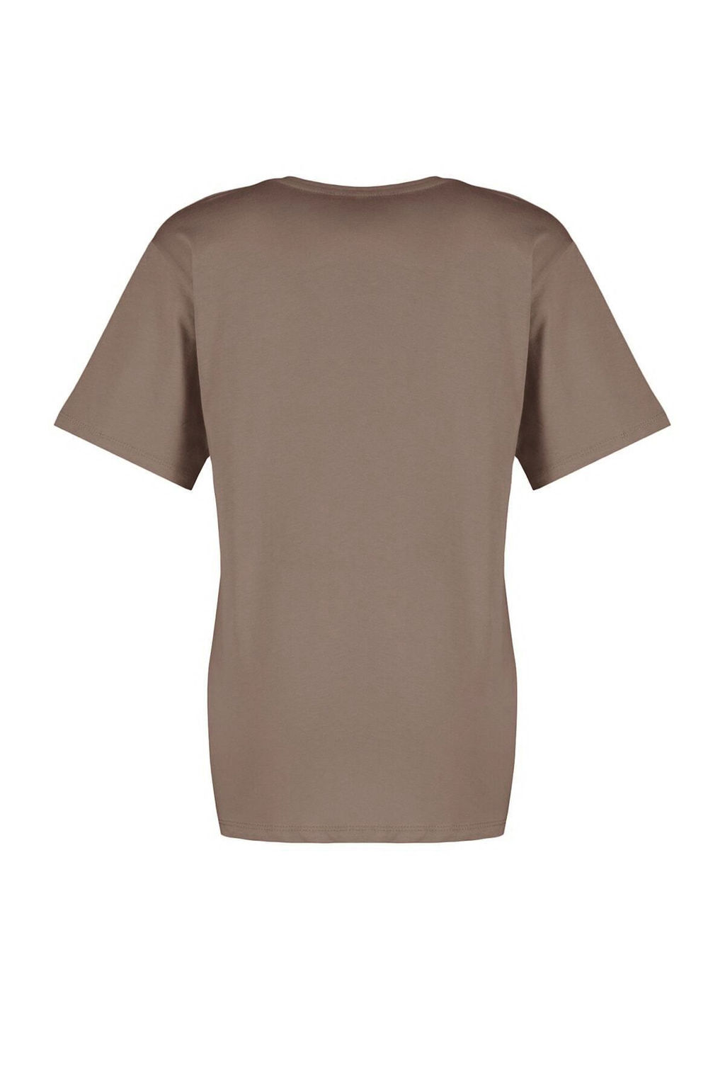 Vizon %100 Pamuk Oversize/Genis Kal?p V Yaka Orme T-Shirt TWOSS23TS00003