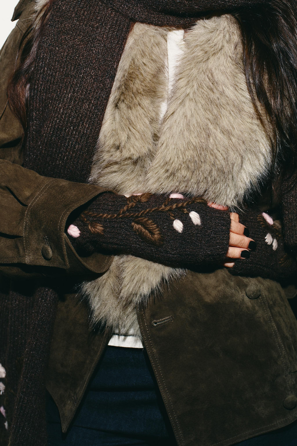 KNIT MITTENS WITH FLORAL EMBROIDERY - Zara фото 2