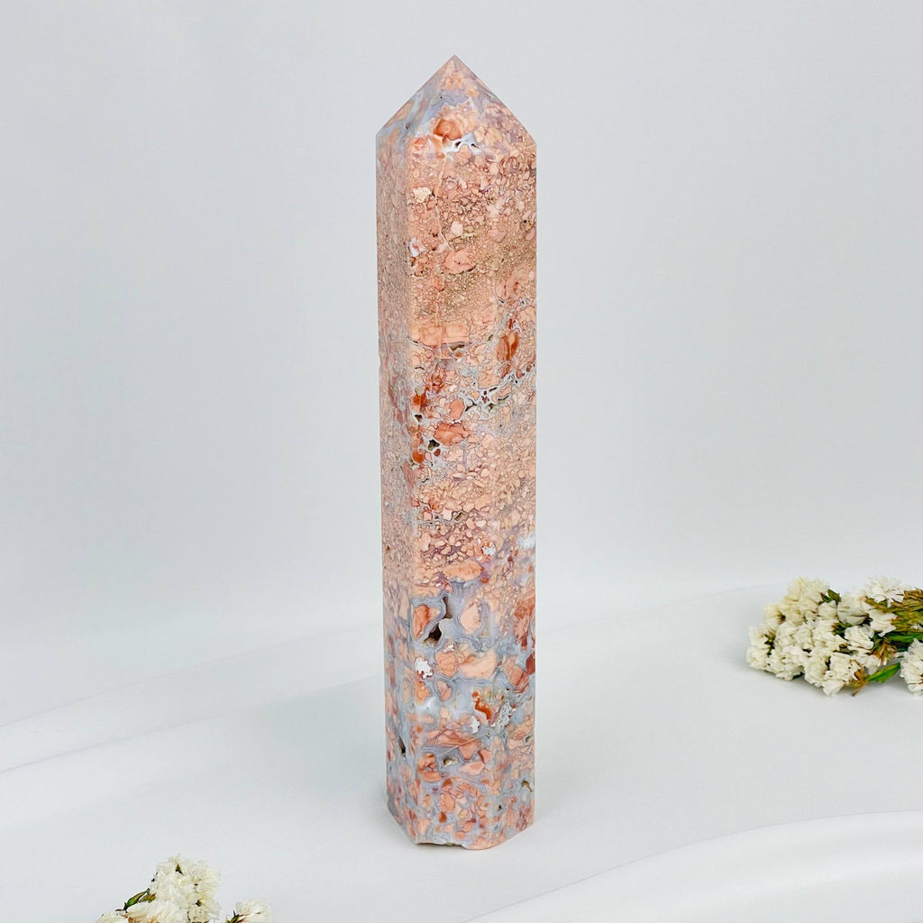 Кристалл из розового цветочного Агата