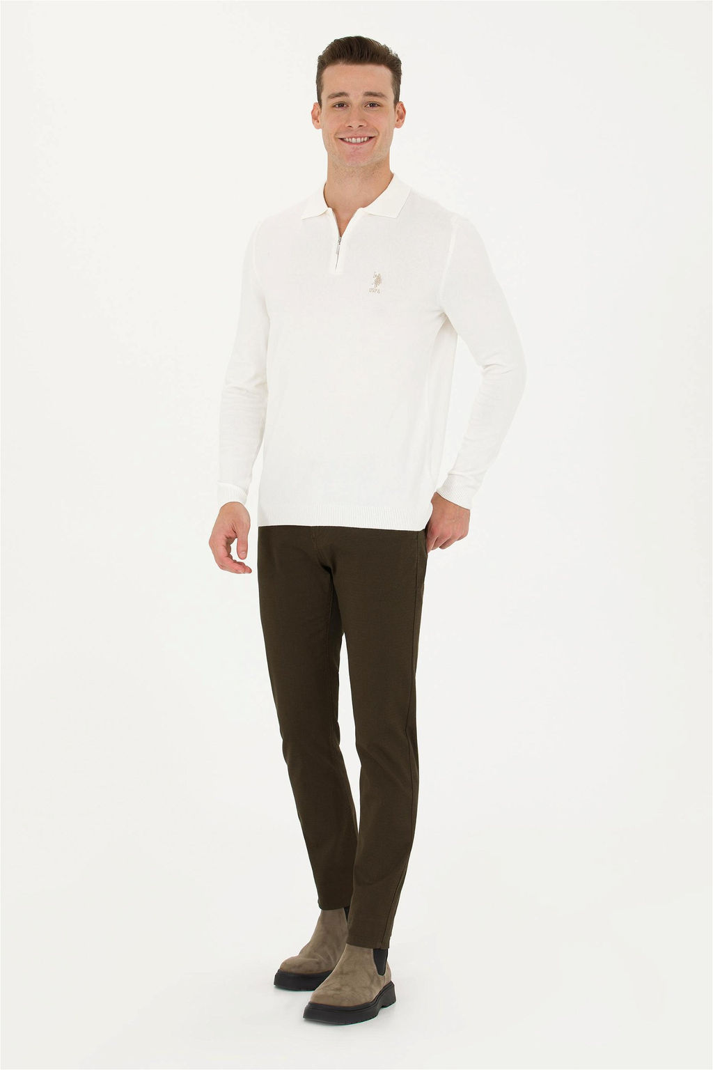 U. S. Polo Assn / Мужские брюки из плотной ткани темного цвета хаки - U.s. polo assn фото 10