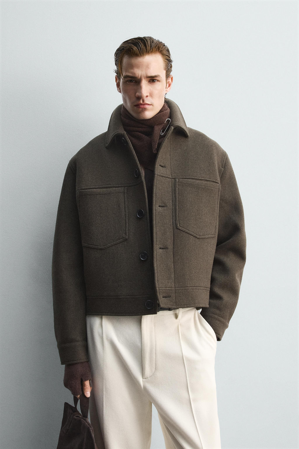 LIMITED EDITION WOOL BLEND CROPPED JACKET - Zara фото 2