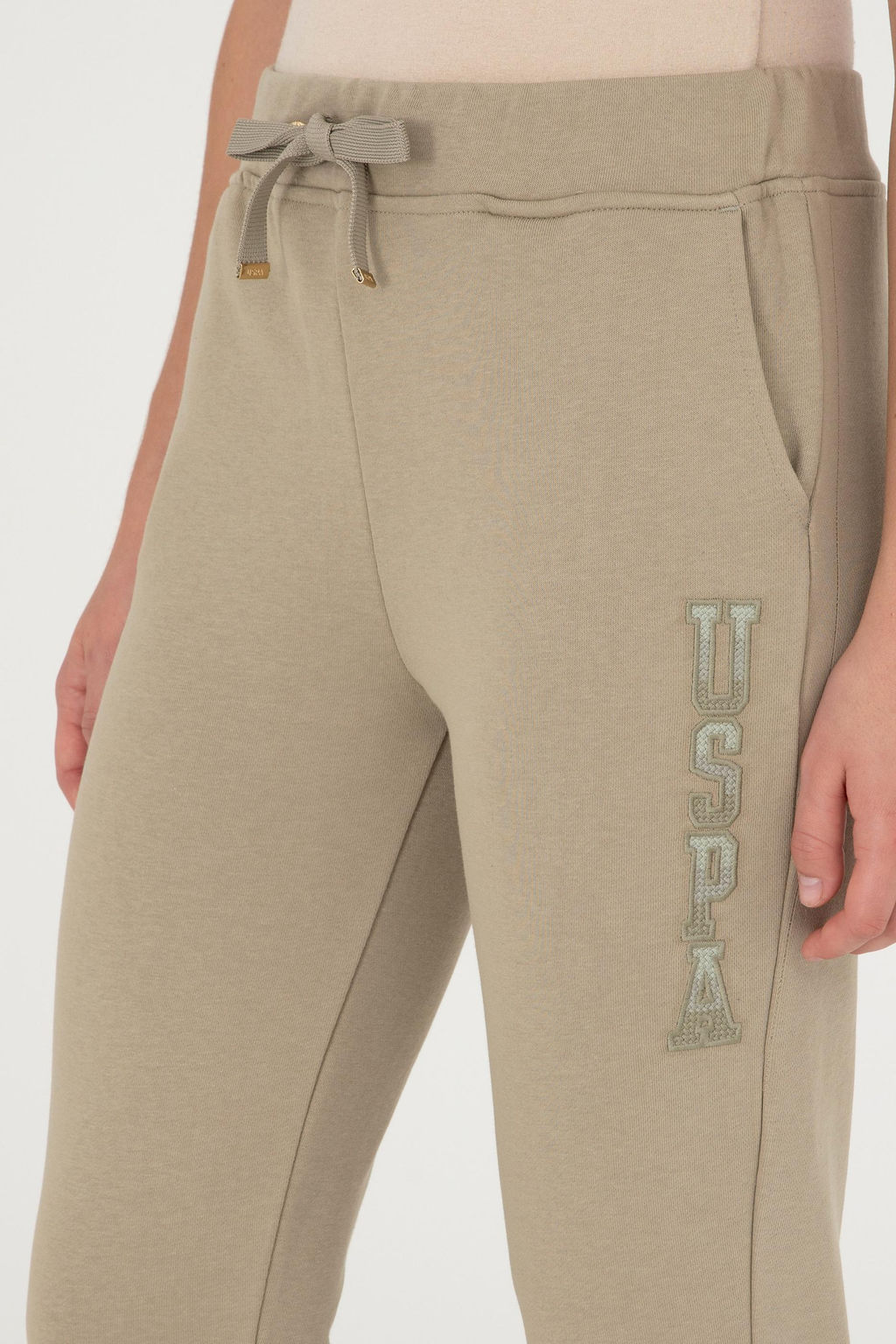 Женские легкие спортивные штаны цвета хаки - U.s. polo assn фото 11