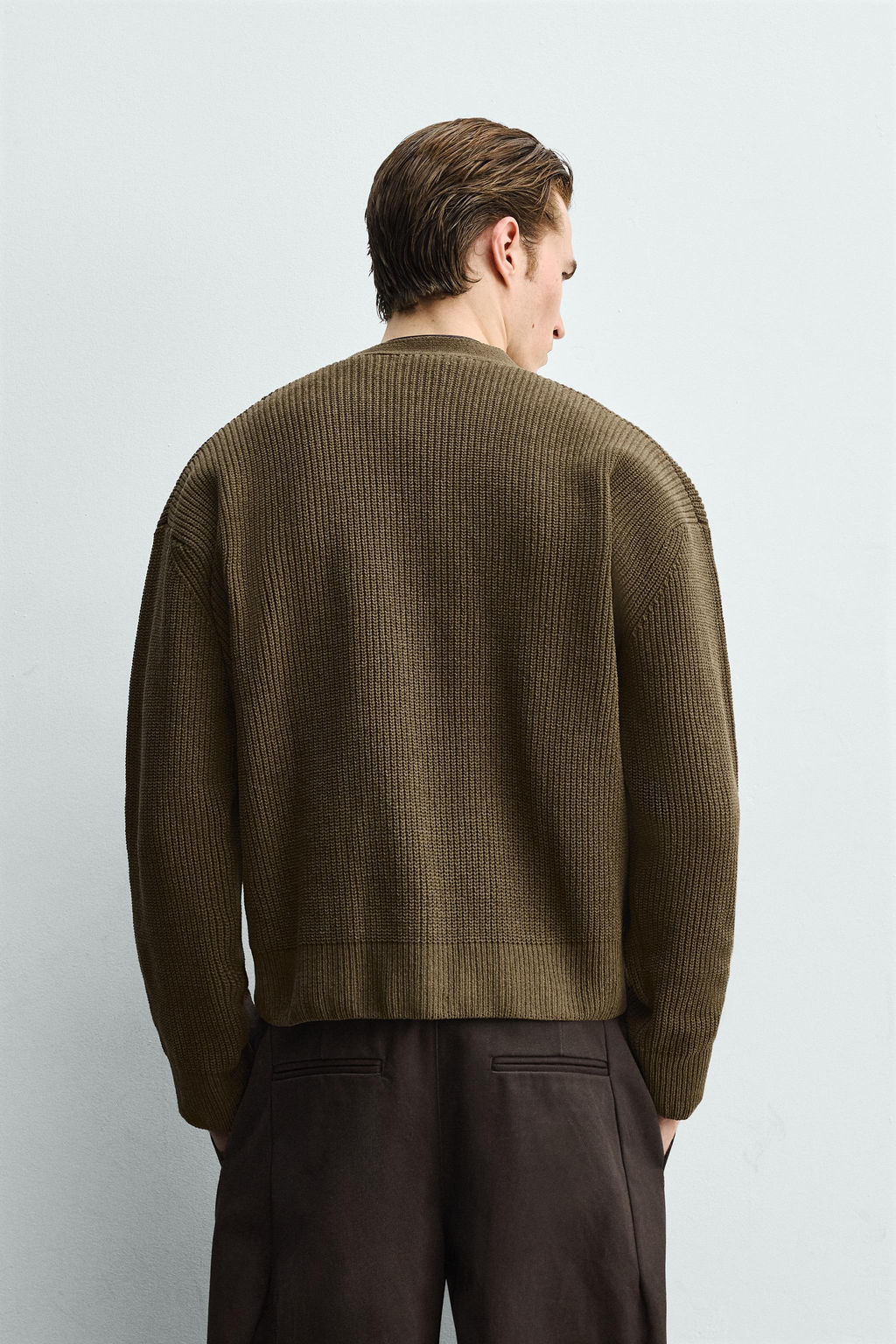 TEXTURED RELAXED FIT CARDIGAN - Zara фото 11