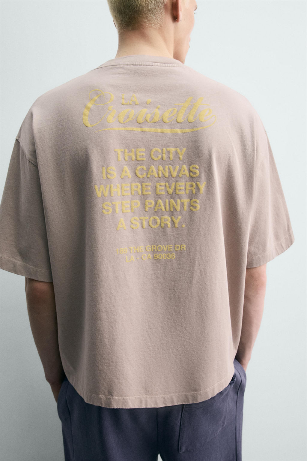 CAMISETA TEXTOS ESTAMPADOS / Gris topo - Zara фото 7