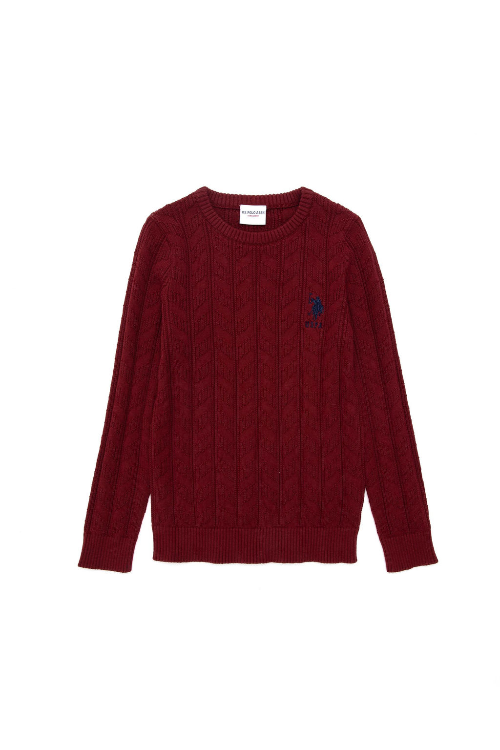 Базовый свитер бордово-красного цвета для мальчика - U.s. polo assn фото 3