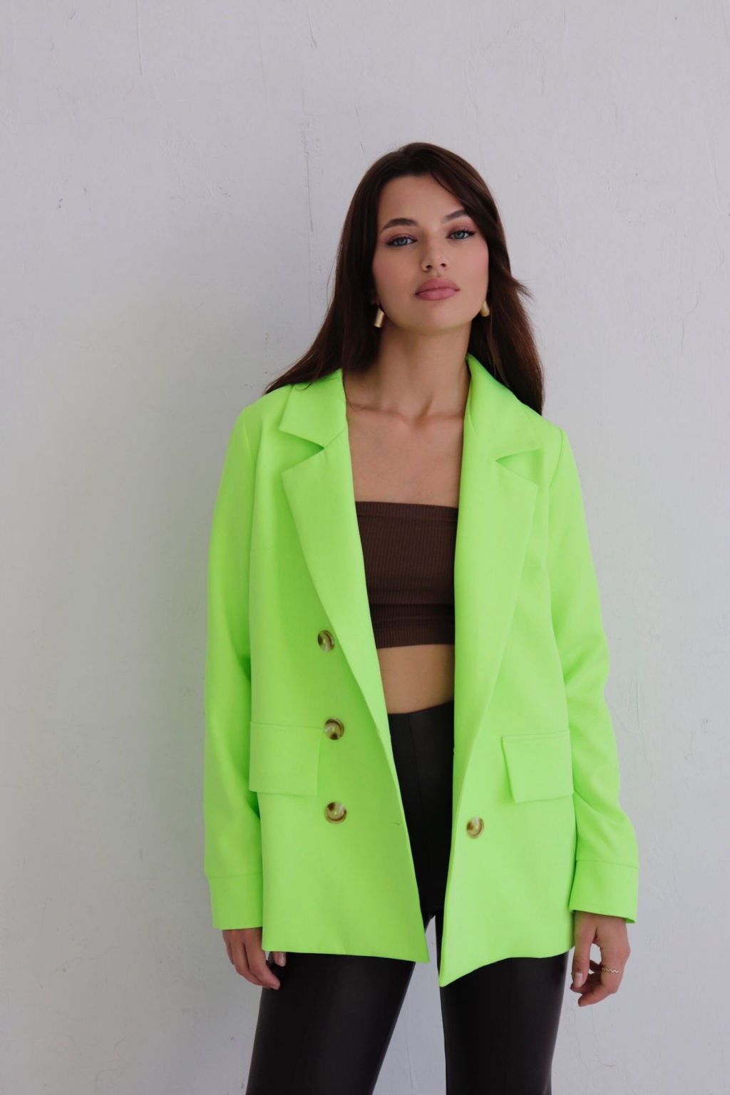 10557 Жакет двубортный неоново-зелёный - Martichelli фото 17