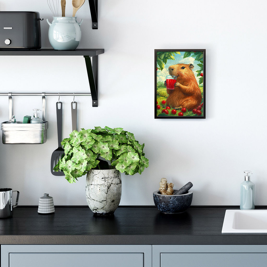 ФРЕЯ Пазл 120 элемент. PZL-120/02 Капибара в вишневом саду