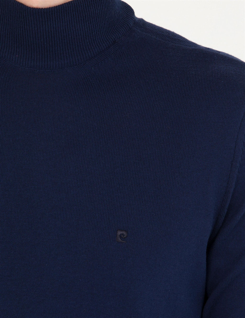 A__k Lacivert Slim Fit Yar_m Bal_k__ Yaka Basic Triko Kazak - Pierre cardin фото 7