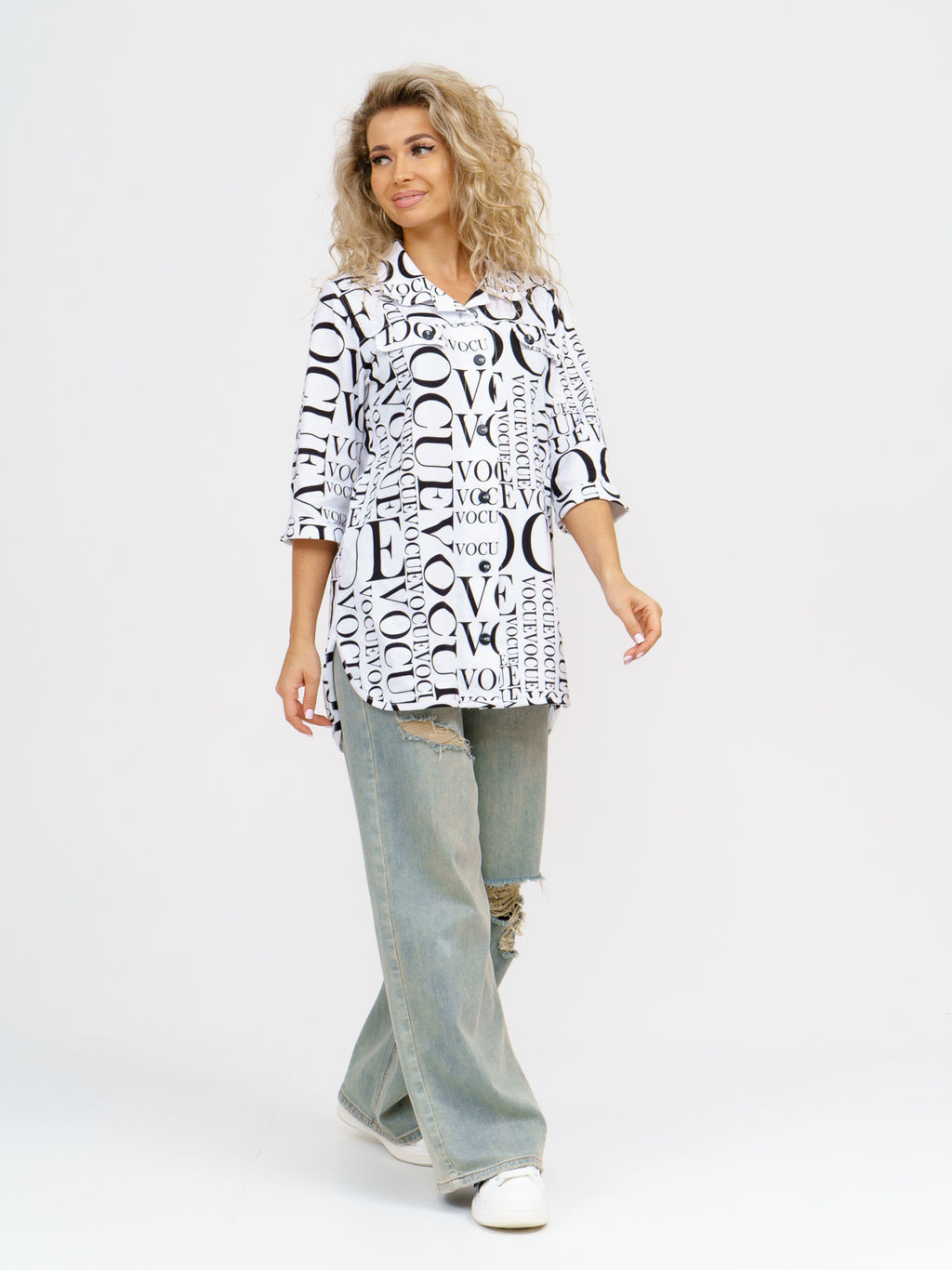 445 Туника "Буквы на белом"