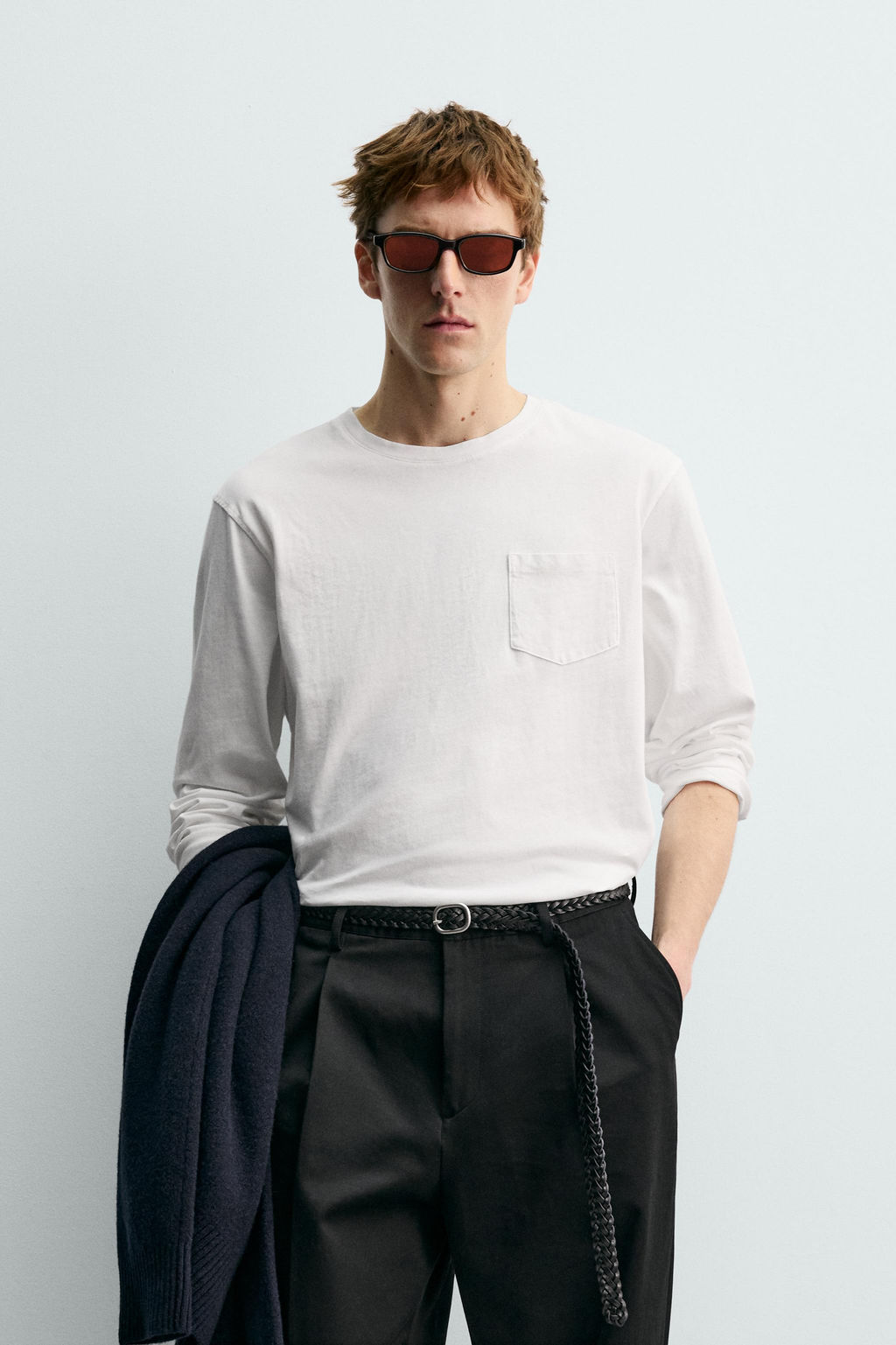 LONG SLEEVE T-SHIRT WITH POCKET AARON LEVINE X ZARA  фото 11