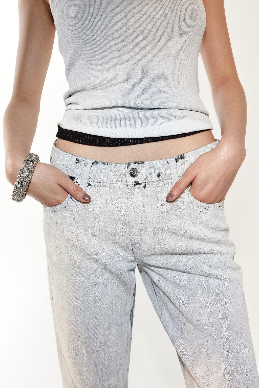 Pantalon de sarga efecto craquelado - H&m фото 4