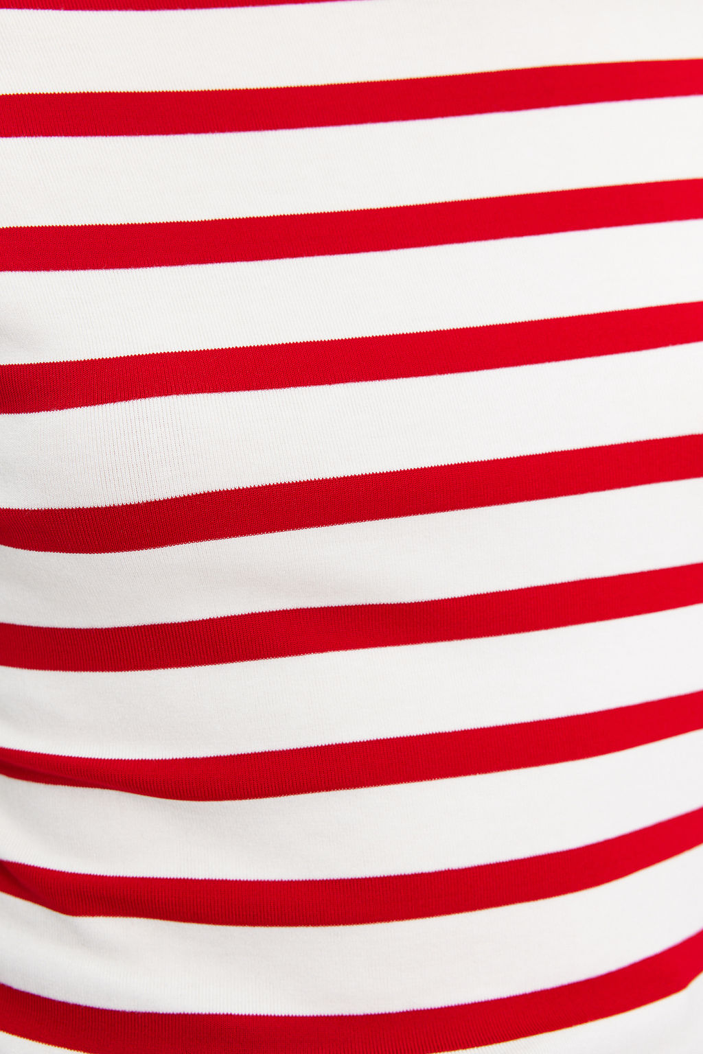 K?rm?z? Cizgili Kay?k Yaka Fitted Viskoz/Yumusak Kumasl? Esnek Orme Bluz TWOSS24BZ00090