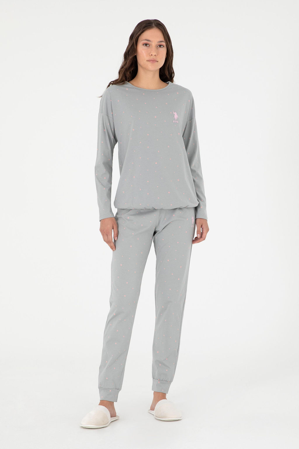 Женский серый пижамный комплект Неожиданная скидка в корзине - U.s. polo assn фото 2