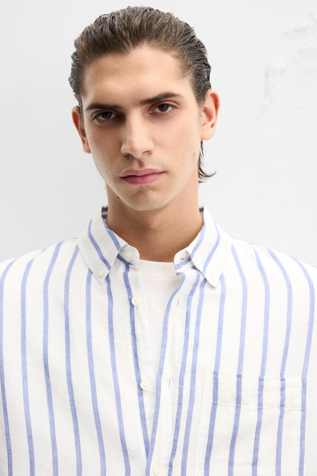 COTTON - LINEN SHIRT - Zara фото 45