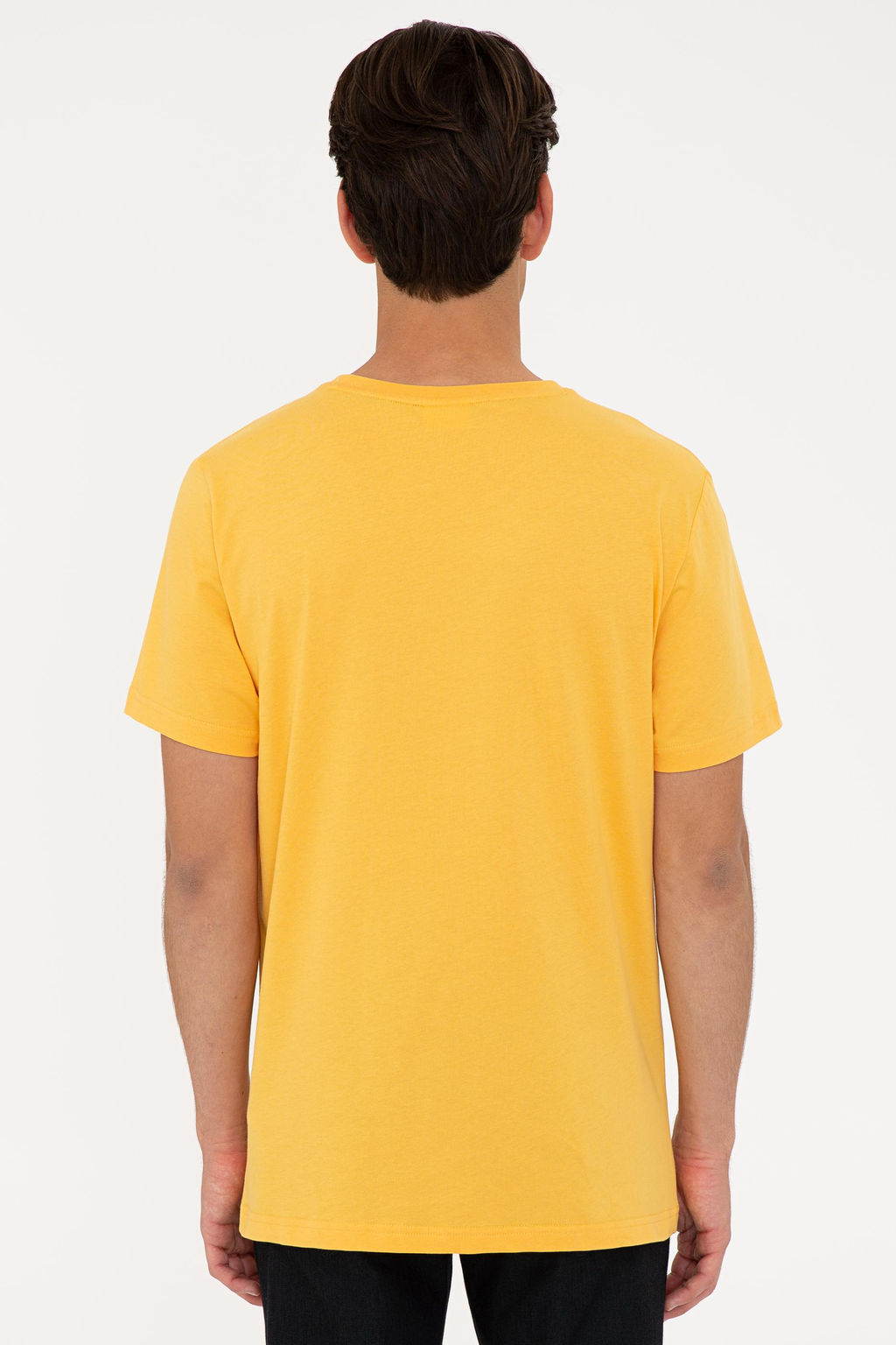 Erkek Sar_ Bisiklet Yaka T-Shirt