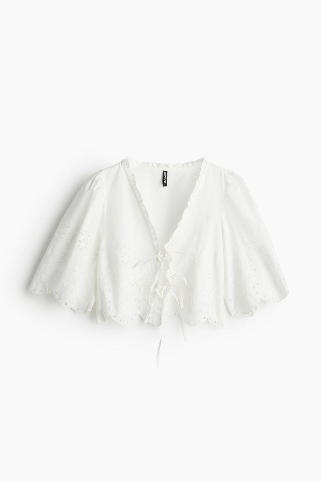 Blusa cropped con bordado ingles - H&m фото 4