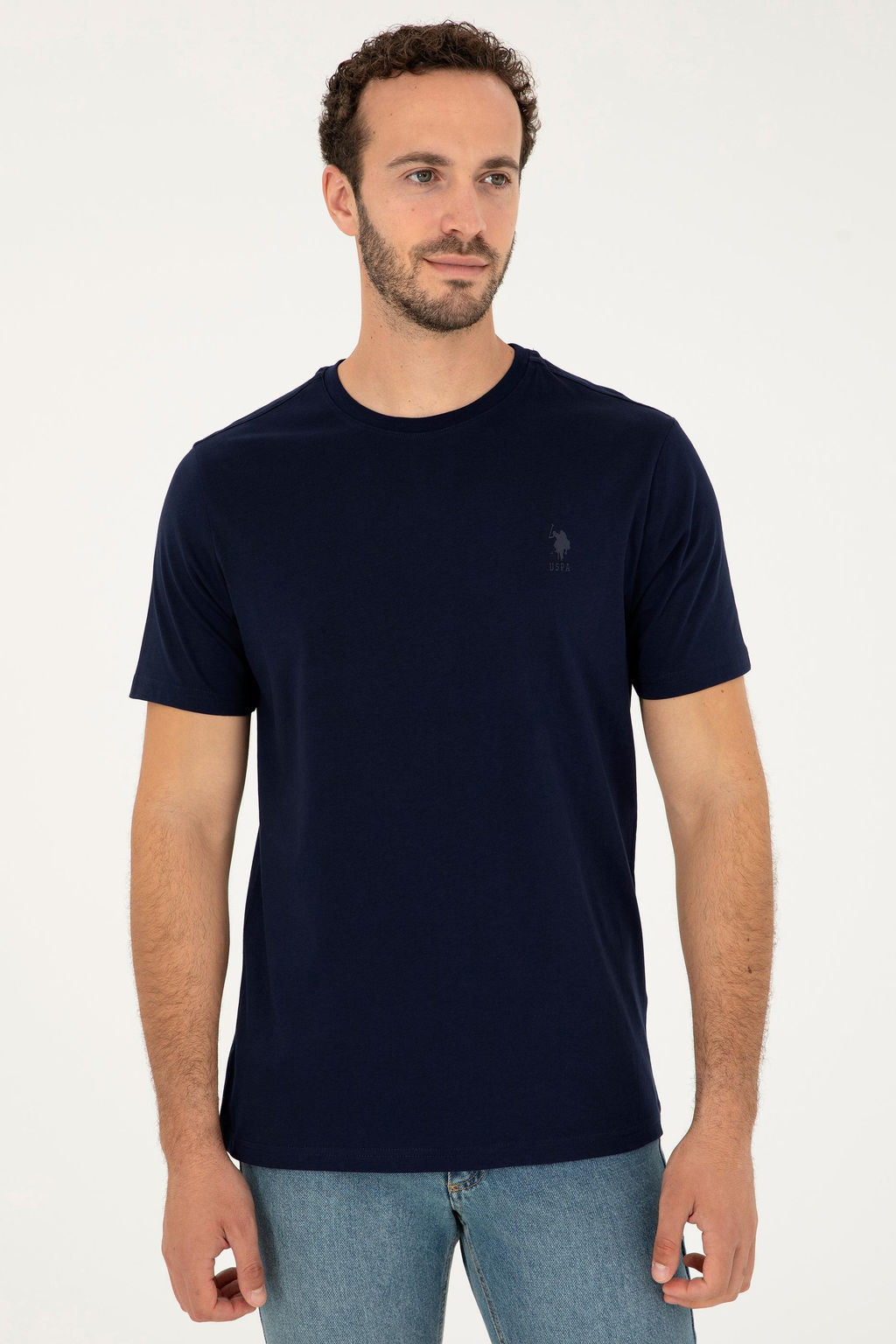 Мужская темно-синяя базовая футболка Неожиданная скидка в корзине - U.s. polo assn фото 3