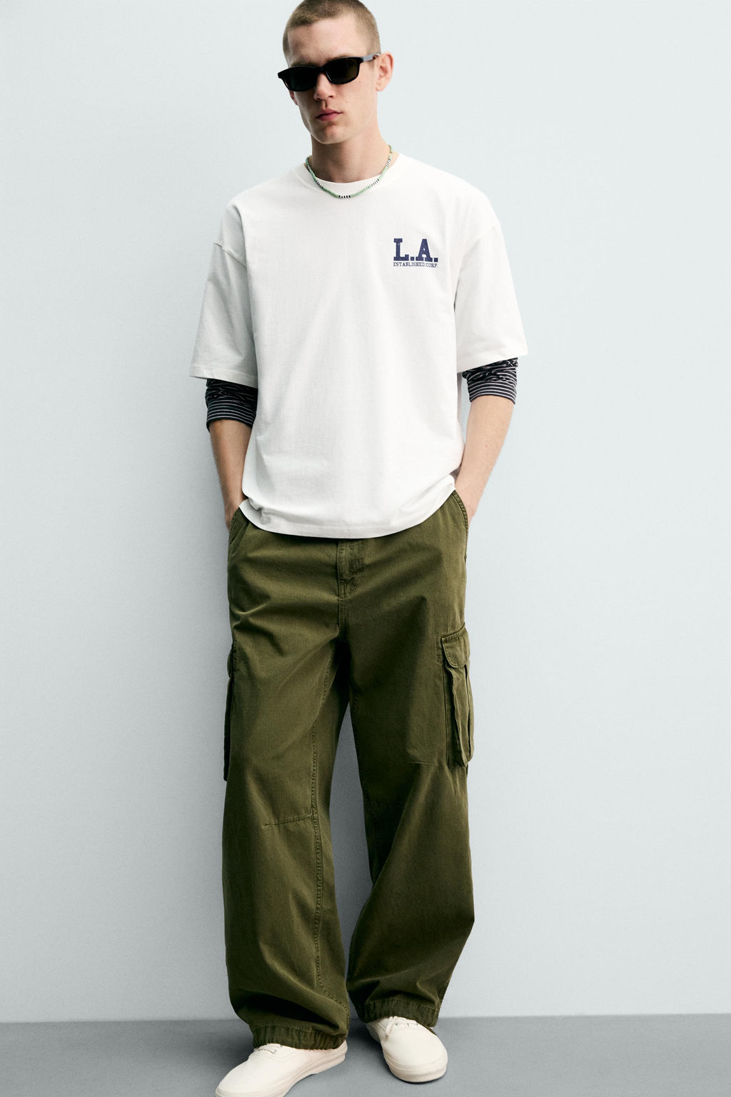 CAMISETA RELAXED FIT ESTAMPADOS LAVADOS / Blanco - Zara фото 7
