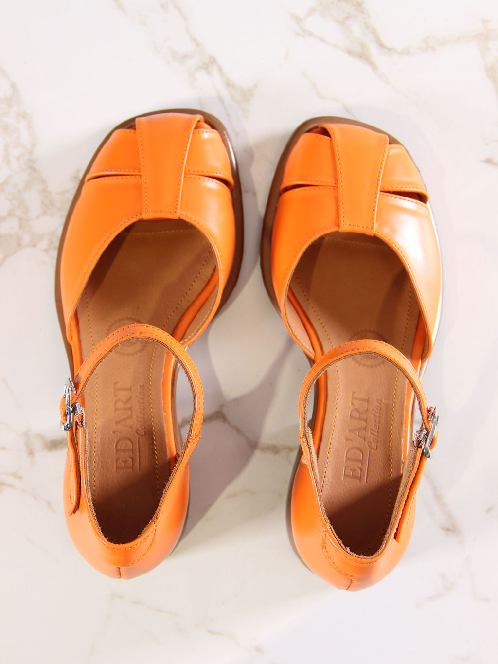Босоножки 5033.23663bе.Оранжевый+коричневый