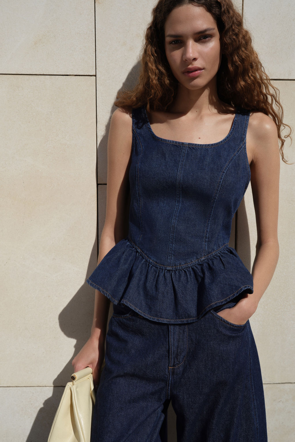 Top denim con peplum - H&m фото 2