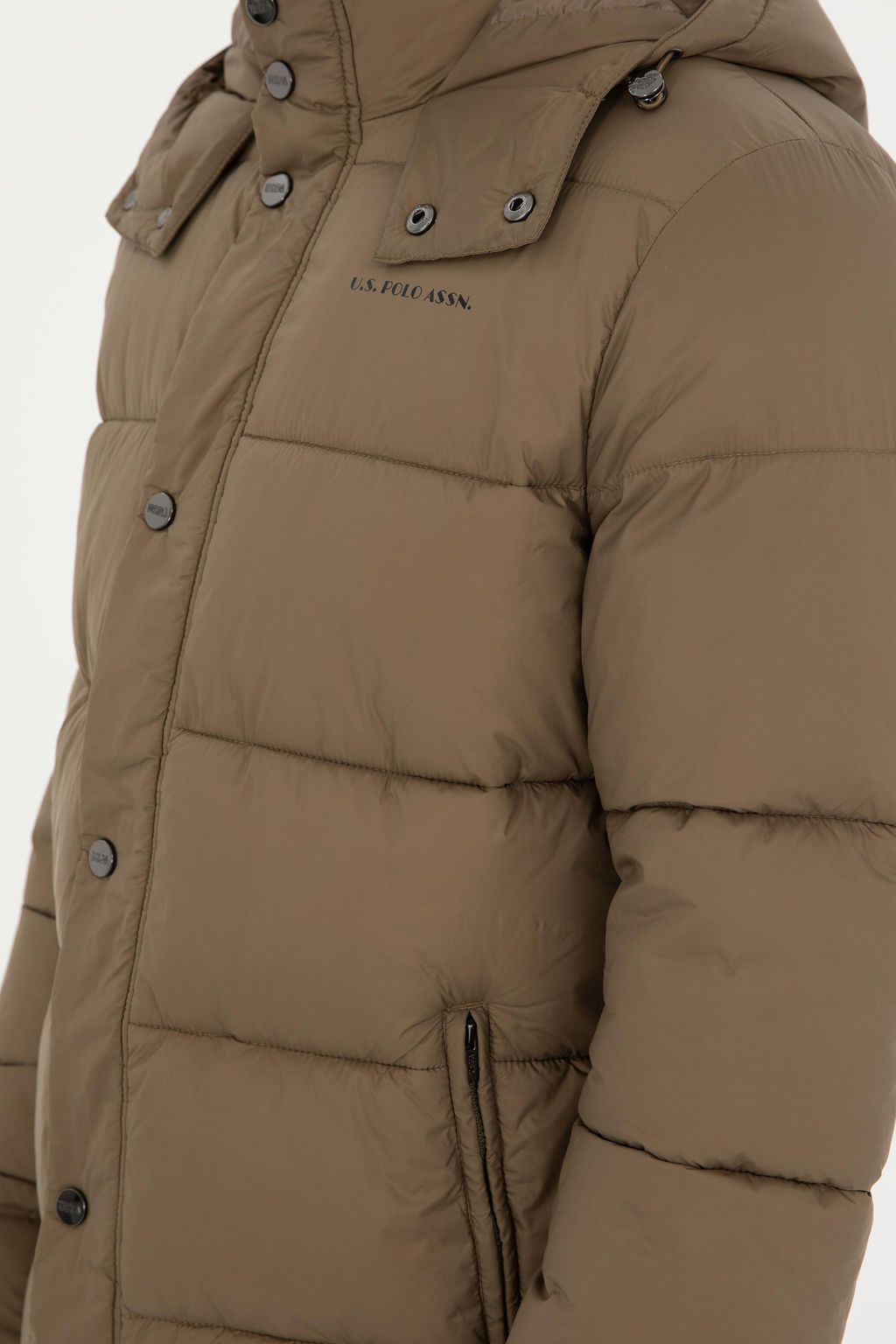 Мужское пальто цвета хаки Неожиданная скидка в корзине - U.s. polo assn фото 7