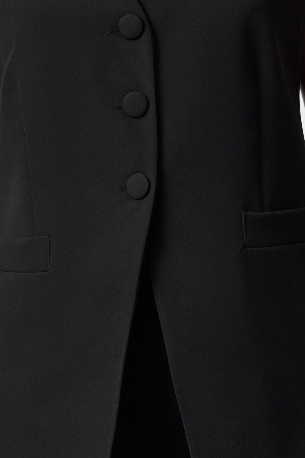 Siyah Fitted Dokuma Yelek TWOAW25YE00054 - Trendyolmilla фото 3