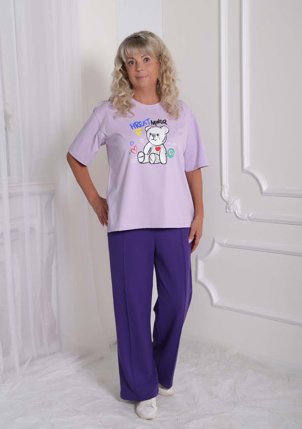 Брюки Клеш фиолетовые - Марлен фото 3