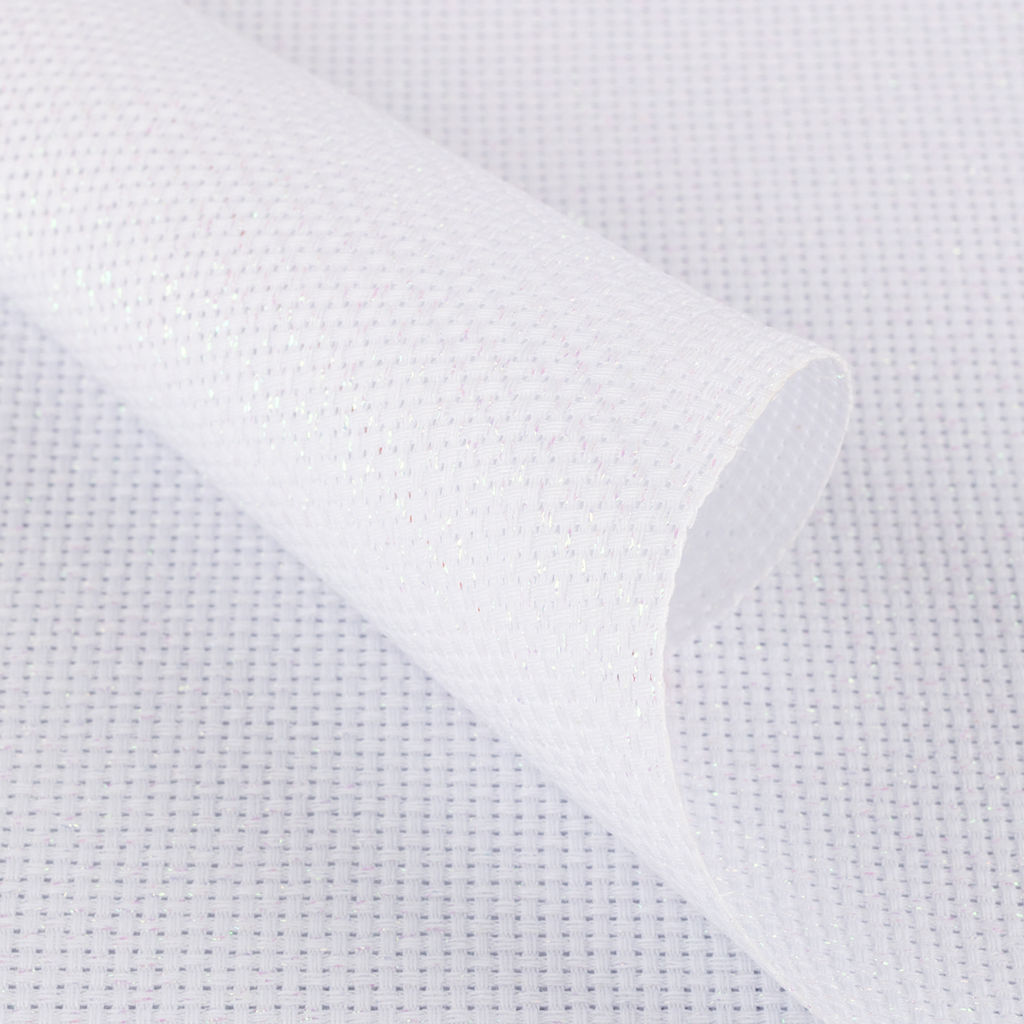 Канва K03L Gamma Aida №11 ФАСОВКА 95% хлопок, 5% терилен 150 x 100 см 2 см белый с перламутровым люрексом
