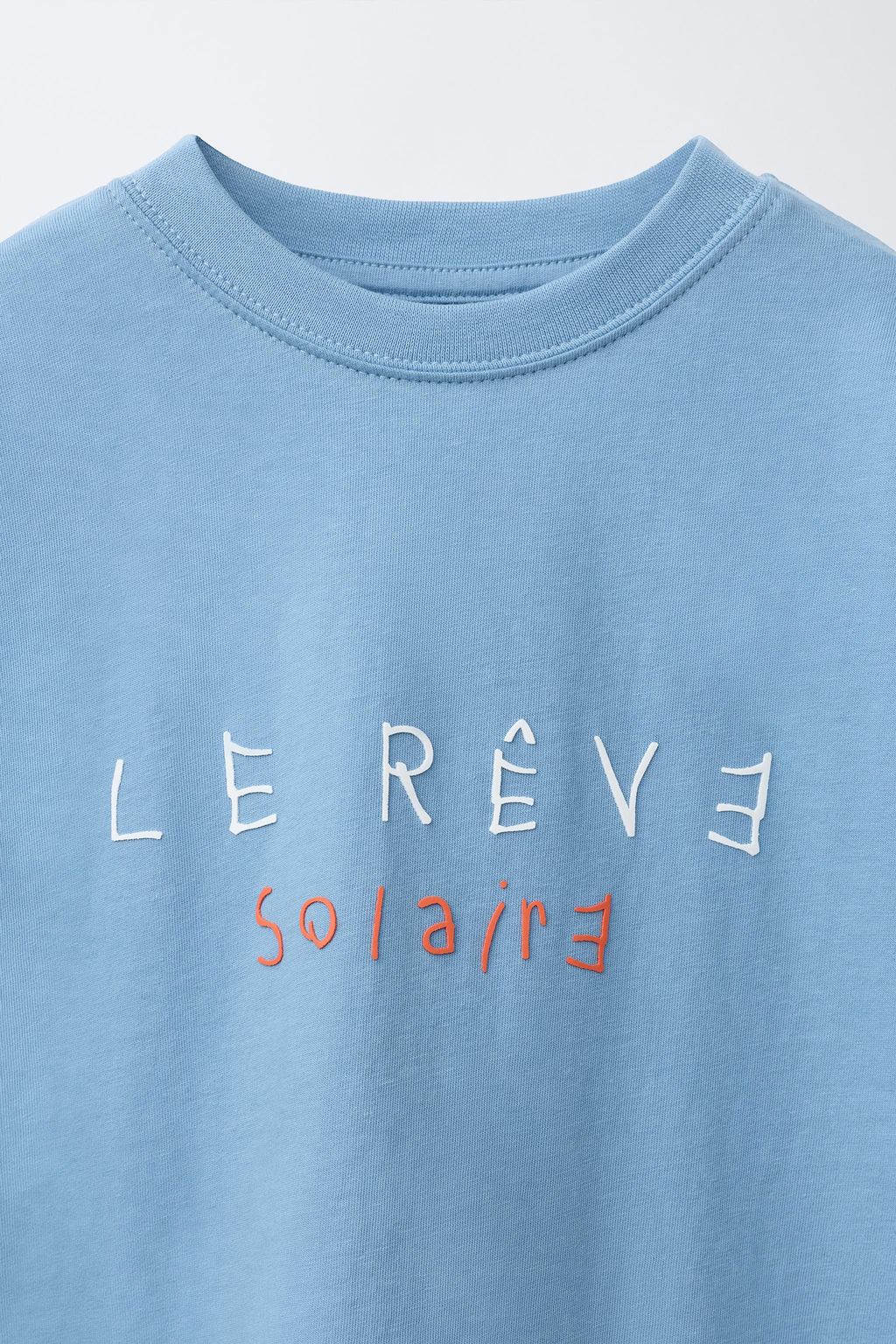 CAMISETA TEXTO RELIEVE / Azul claro - Zara фото 4