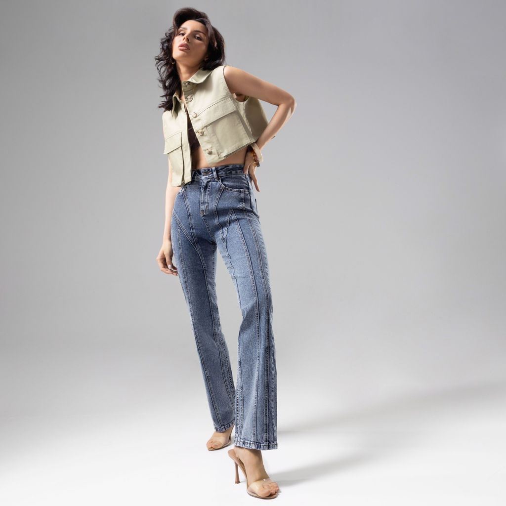 Джинсы с эффектом пуш-ап New York (blue) - Charutti фото 7