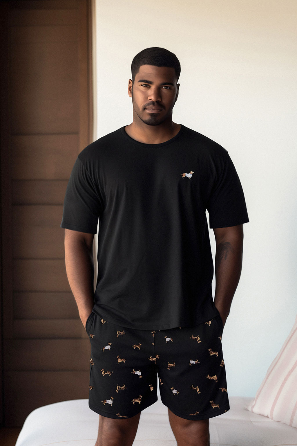 TRENDYOL MAN Yesil Regular Fit Bask?l? Orme Sortlu Buyuk Beden Pijama Tak?m? TMNSS24AI00000 - Trendyolmilla фото 6