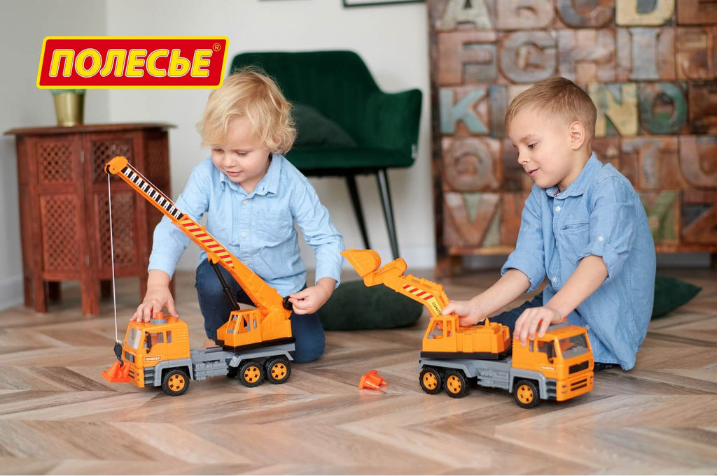 Алмаз, автомобиль-кран инерционный (в сеточке) - Полесье фото 8