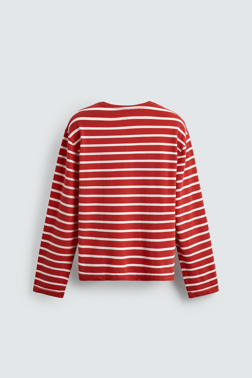 CAMISETA JACQUARD RAYAS AARON LEVINE X ZARA / Blanco / Rojo