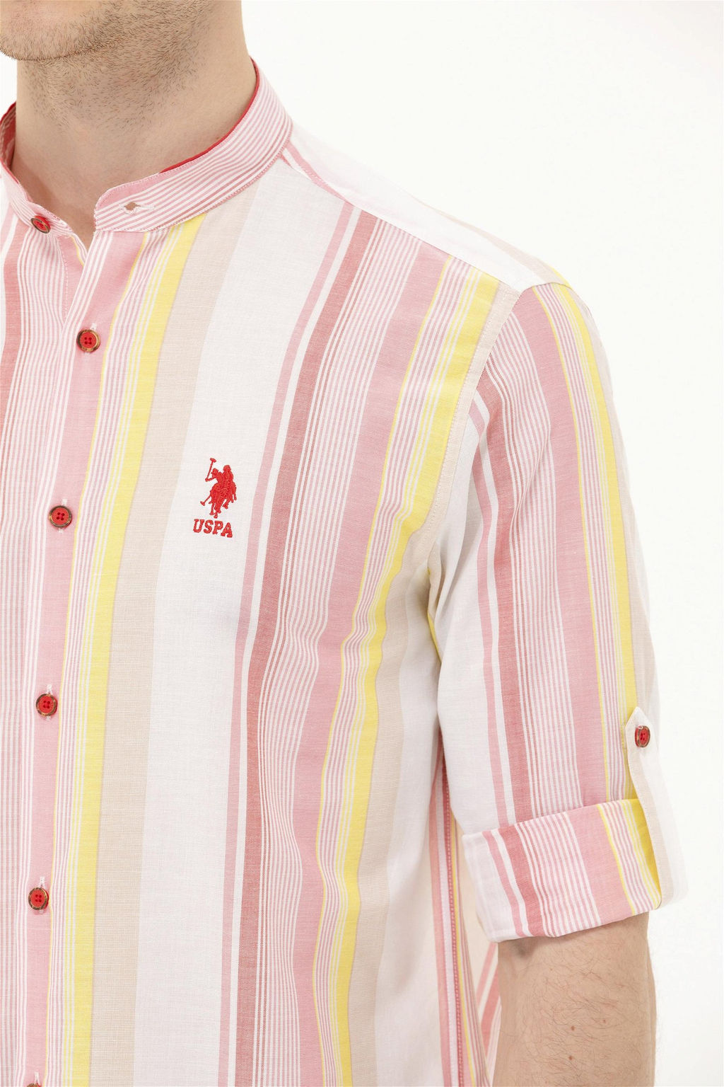 U. S. Polo Assn / Мужская красная рубашка с длинным рукавом - U.s. polo assn фото 14