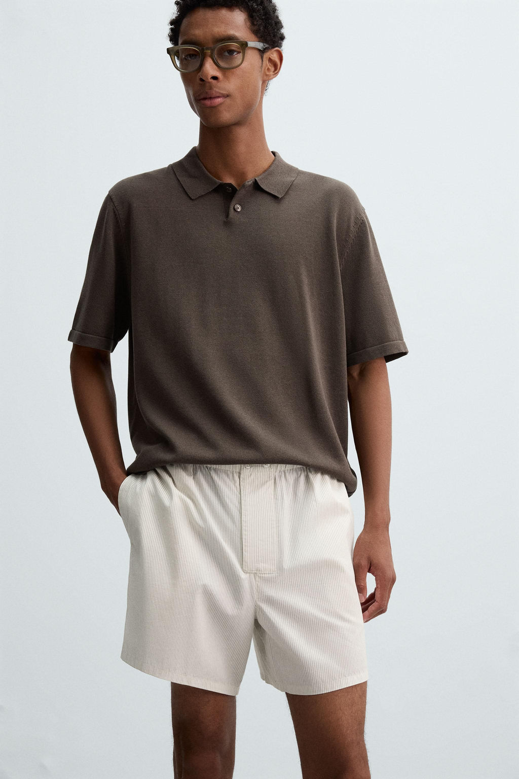 COTTON-HEMP STRIPED BERMUDA SHORTS - Zara фото 23