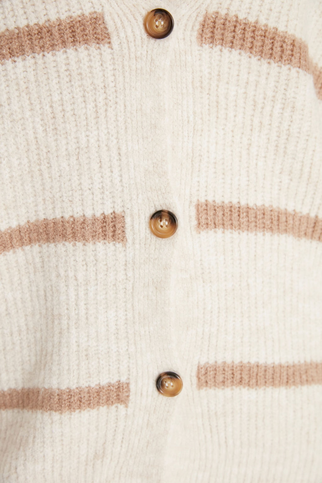 Ekru Genis Kal?p Yumusak Dokulu Cizgili Triko H?rka TWOAW23HI00191