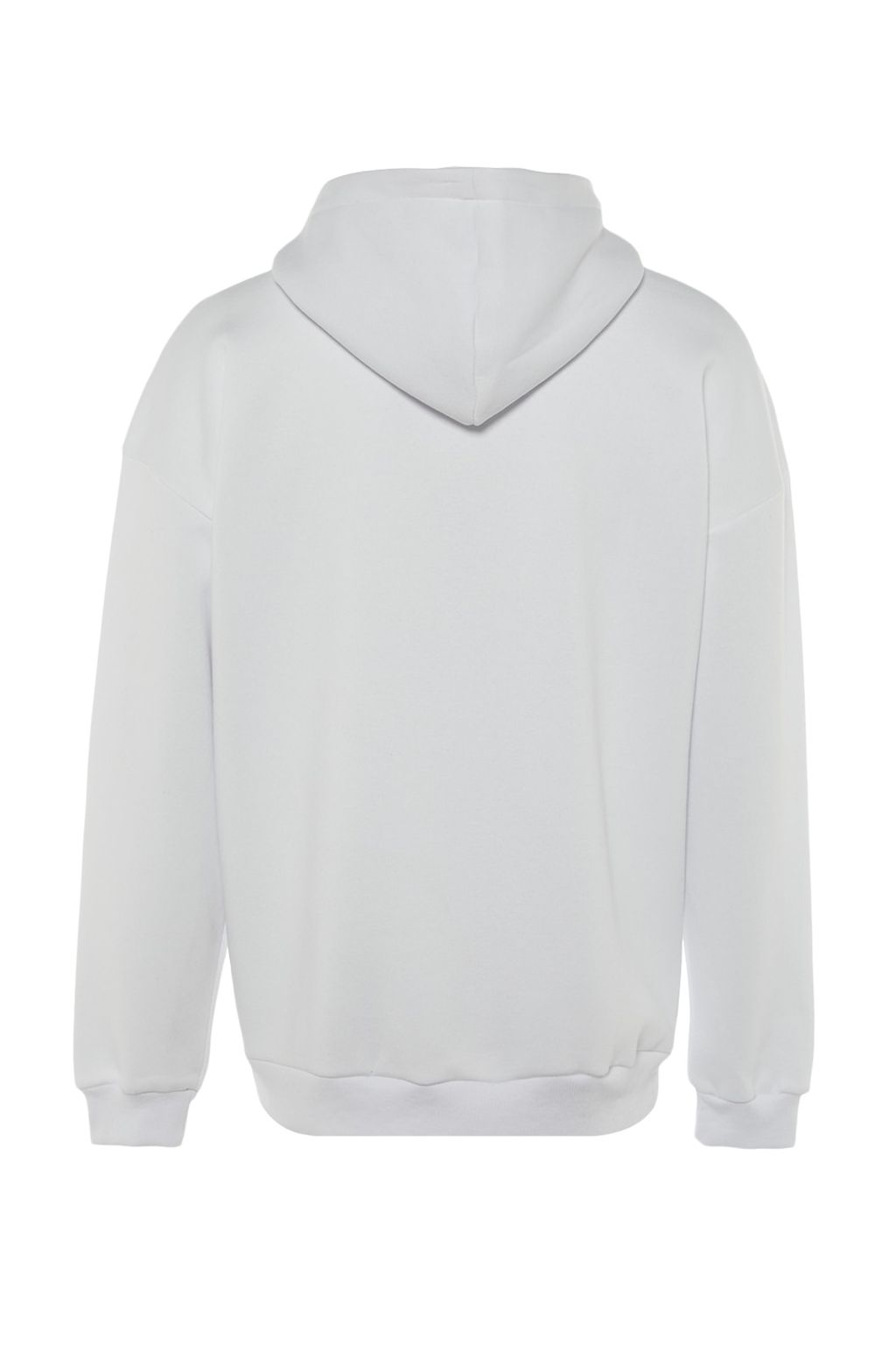 TRENDYOL MAN Beyaz Oversize/Genis Kesim Kapusonlu Etiketli Ici Polar/S?cak Tutan Sweatshirt TMNAW21SW2005 - Trendyolmilla фото 7