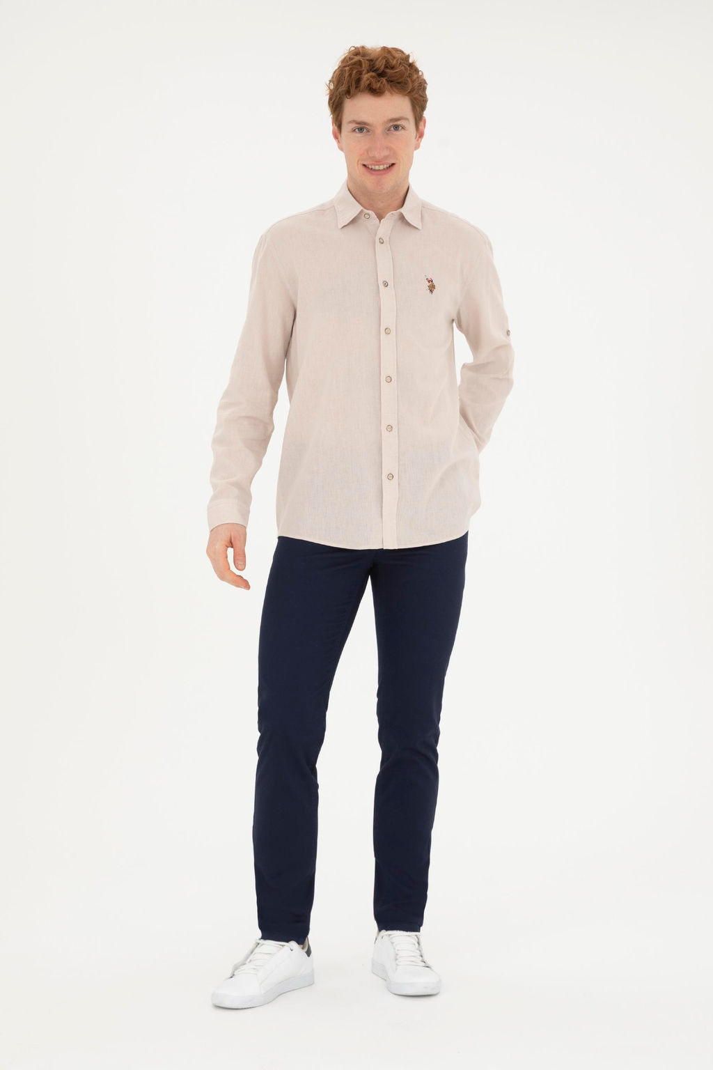 Мужская базовая рубашка с длинным рукавом Stone - U.s. polo assn фото 11