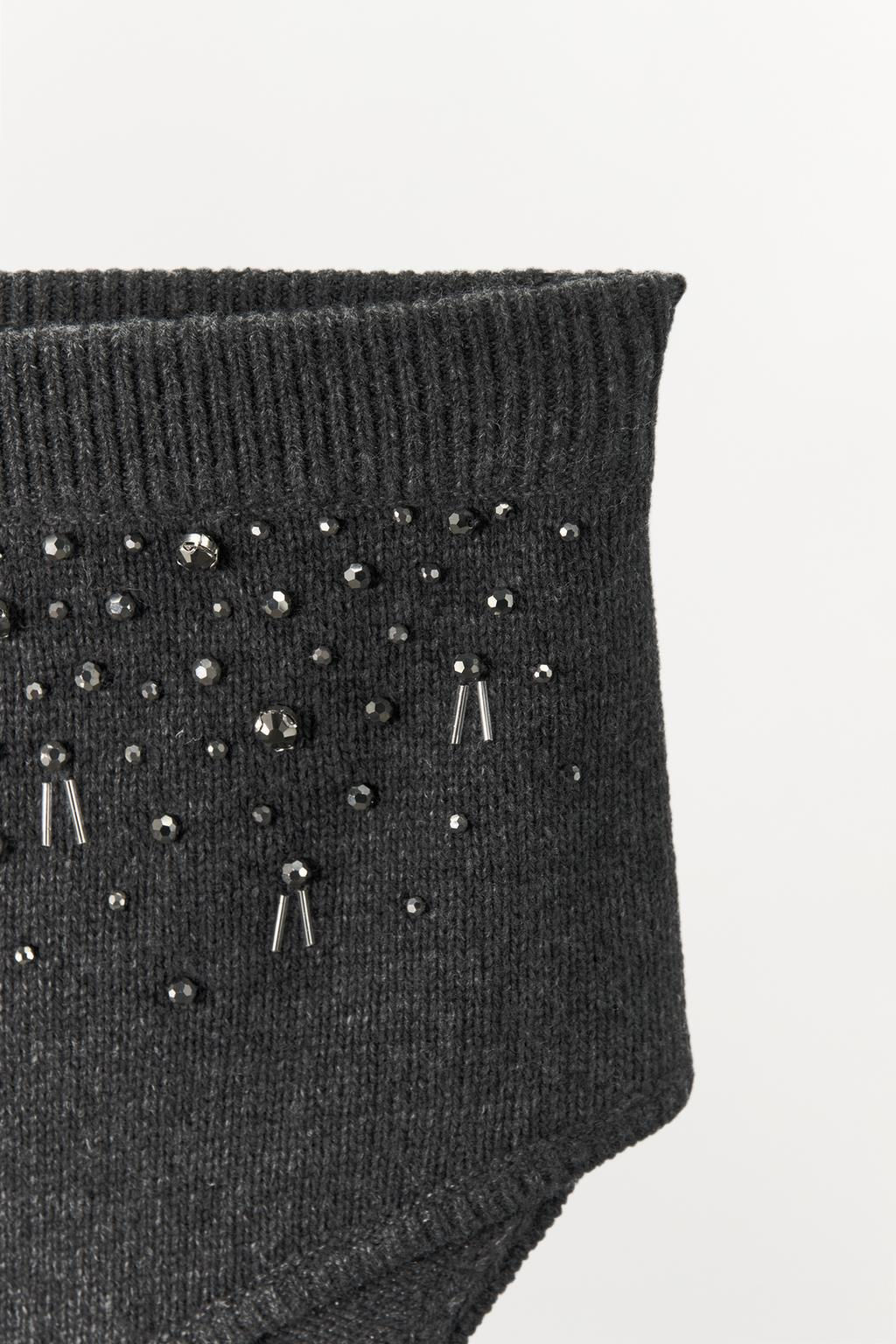 BEADED DIAMANTE KNIT SHORTS - Zara фото 5