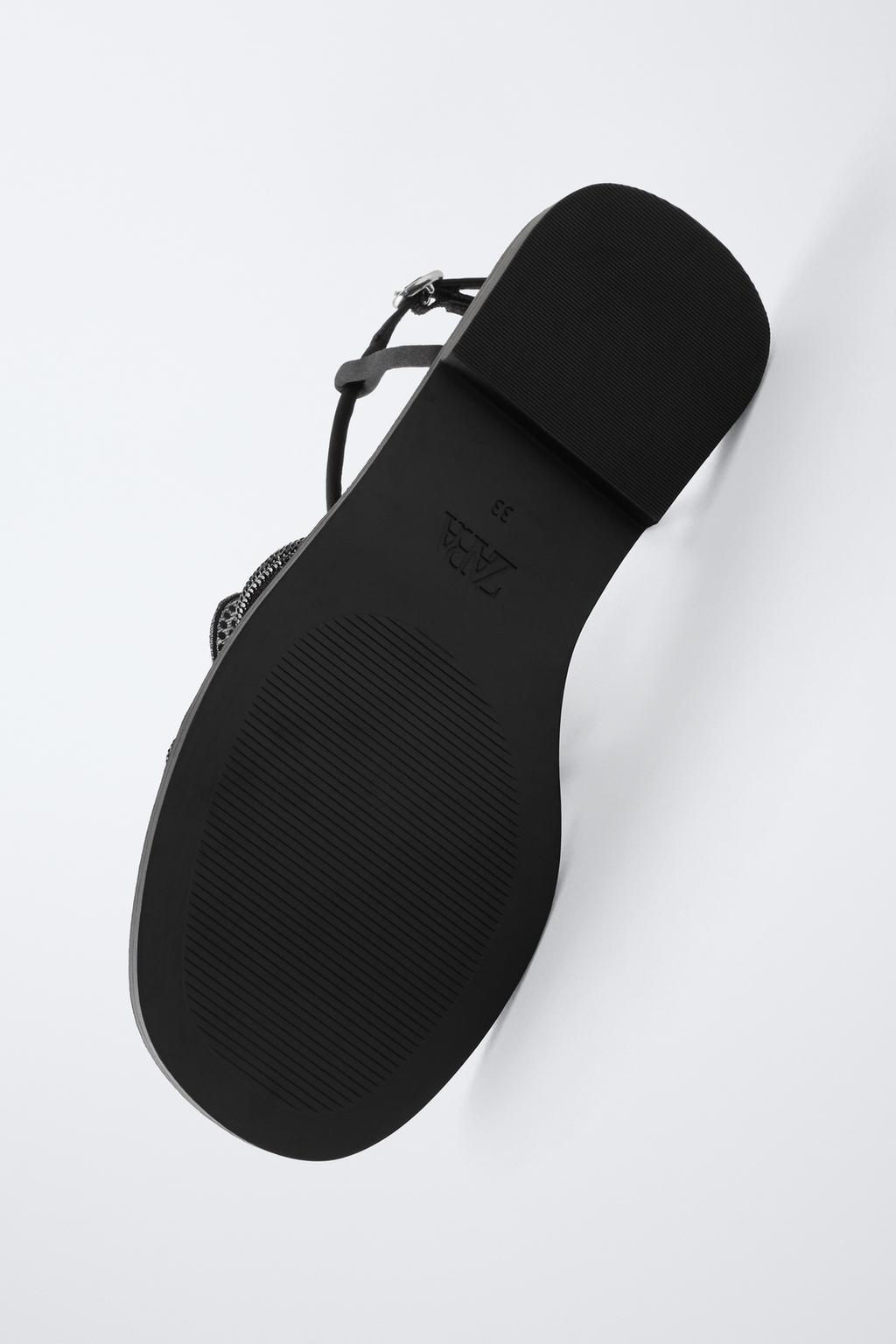 MAXI FLOWER RHINESTONE SANDALS - Zara фото 6