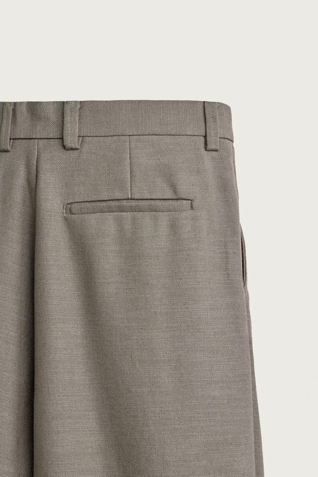 PANTAL?N RELAXED FIT ESTRUCTURA PLIEGUES / Verde gris - Zara фото 9